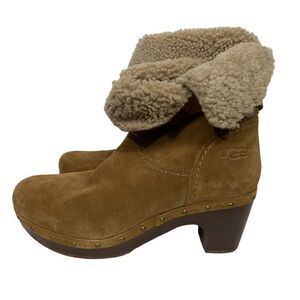 UGG Australia Tan Leather Shearling Booties